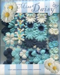 Miss Daisy Mulberry Papierblumenset blau